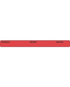 Label Paper Removable Room No. Patient 4" x 3/8", Fl. Red, 500 per Roll