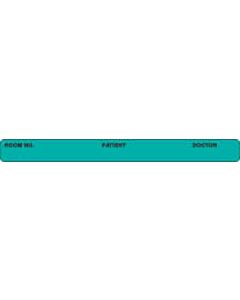 Label Paper Removable Room No. Patient, 1" Core, 4" x 3/8" Turquoise 500 per Roll
