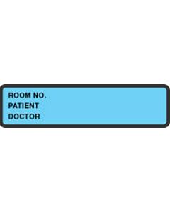 Binder/Chart Label Paper Removable Room No. Patient 5 3/8" x 1 3/8" Blue 500 per Roll