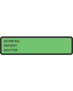 Binder/Chart Label Paper Removable Room No. Patient 5 3/8" x 1 3/8" Light Green 500 per Roll