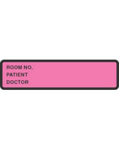 Binder/Chart Label Paper Removable Room No. Patient 5 3/8" x 1 3/8" Fl. Pink 500 per Roll