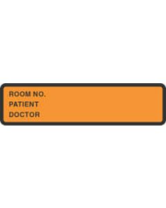 Binder/Chart Label Paper Removable Room No. Patient 5 3/8" x 1 3/8" Fl. Orange 500 per Roll