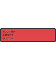 Binder/Chart Label Paper Removable Room No. Patient 5 3/8" x 1 3/8" Fl. Red 500 per Roll