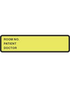 Binder/Chart Label Paper Removable Room No. Patient 5 3/8" x 1 3/8" Fl. Yellow 500 per Roll