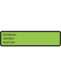 Binder/Chart Label Paper Removable Room No. Patient 5 3/8" x 1 3/8" Fl. Green 500 per Roll