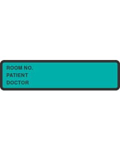 Binder/Chart Label Paper Removable Room No. Patient 5 3/8" x 1 3/8" Turquoise 500 per Roll