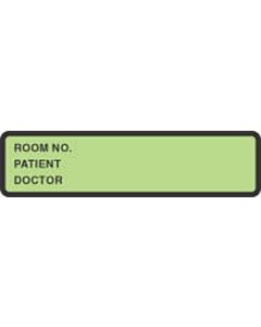 Binder/Chart Label Paper Removable Room No. Patient 5 3/8" x 1 3/8" Bright Green 500 per Roll