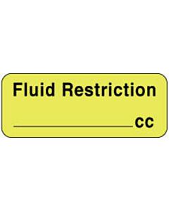 Label Paper Permanent Fluid Restriction  2 1/4"x7/8" Fl. Yellow 1000 per Roll