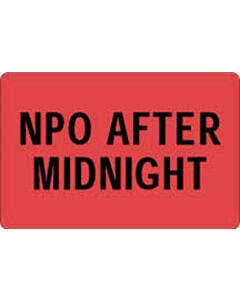 Label Paper Permanent NPO After Midnight 4" x 2 5/8", Fl. Red, 500 per Roll