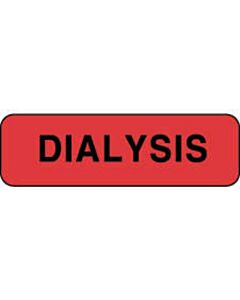 Label Paper Permanent Dialysis  1 1/4"x3/8" Fl. Red 1000 per Roll