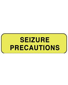 Label Paper Permanent Seizure Precautions 1 1/4" x 3/8", Fl. Yellow, 1000 per Roll