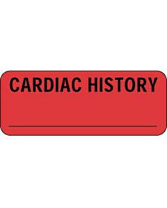 Label Paper Permanent Cardiac History  2 1/4"x7/8" Fl. Red 1000 per Roll