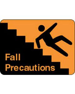 Label Paper Permanent Fall Precautions  2 3/8"x1 3/4" Fl. Orange 1000 per Roll