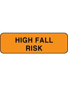 Label Paper Permanent High Fall Risk 1 1/4" x 3/8", Fl. Orange, 1000 per Roll