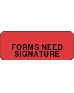 Label Paper Permanent ___ Forms  2 1/4"x7/8" Fl. Red 1000 per Roll