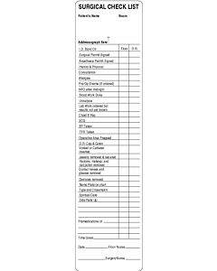 Label Paper Permanent Surgical Check List 1 1/2" Core 2 x 8", White, 250 per Roll