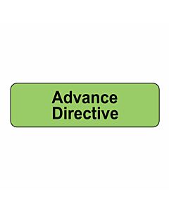 Label Paper Removable Advance  Directive   1 1/4" X 3/8" Fl. Green 1000 Per Roll