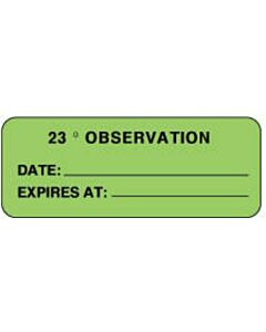 Label Paper Permanent 23 ° Observation  2 1/4"x7/8" Fl. Green 1000 per Roll