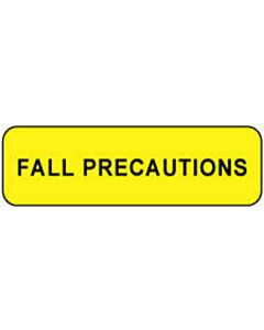 Label Paper Removable Fall Precautions 1 1/4" x 3/8", Yellow, 1000 per Roll