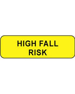 Label Paper Permanent High Fall Risk, 1 1/4" x 3/8", Yellow, 1000 per Roll