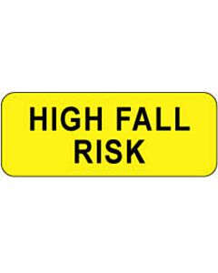 Label Paper Permanent High Fall Risk, 2 1/4" x 7/8", Yellow, 1000 per Roll
