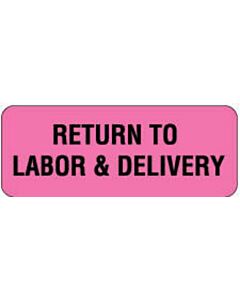 Label Paper Permanent Return To Labor 2 1/4" x 7/8", Fl. Pink, 1000 per Roll