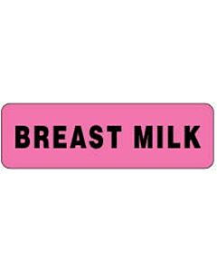 Label Paper Permanent Breast Milk  2 7/8"x7/8" Fl. Pink 1000 per Roll