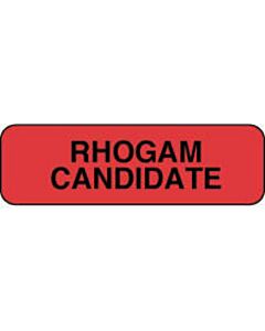 Label Paper Permanent Rhogam Candidate 1 1/4" x 3/8", Fl. Red, 1000 per Roll