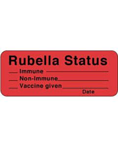 Label Paper Permanent Rubella Status 2 1/4" x 7/8", Fl. Red, 1000 per Roll