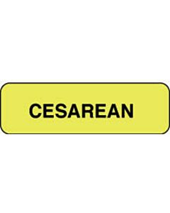 Label Paper Permanent Cesarean  1 1/4"x3/8" Fl. Yellow 1000 per Roll