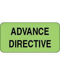 Label Paper Permanent Advance Directive  2"x1" Fl. Green 1000 per Roll