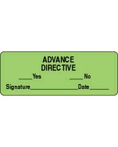 Label Paper Permanent Advance Directive  2"x3/4" Fl. Green 1000 per Roll