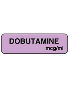 Anesthesia Label (Paper, Permanent) Dobutamine mcg / ml 1 1/4" x 3/8" Violet - 1000 per Roll