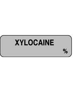Anesthesia Label (Paper, Permanent) Xylocaine % 1 1/4" x 3/8" Gray - 1000 per Roll