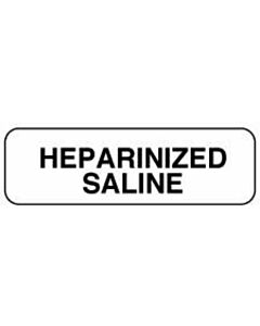 Anesthesia Label (Paper, Permanent) Heparinized Saline 1 1/4" x 3/8" White - 1000 per Roll