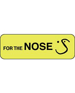 Communication Label (Paper, Permanent) For The Nose 1 1/2" x 1/2" Fluorescent Yellow - 1000 per Roll
