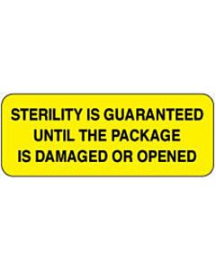 Label Paper Permanent Sterility Is 2 1/4" x 7/8", Yellow, 1000 per Roll
