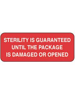 Label Paper Permanent Sterility Is 2 1/4" x 7/8", Red, 1000 per Roll