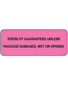 Label Paper Permanent Sterility Guaranteed 2 1/4" x 7/8", Fl. Pink, 1000 per Roll