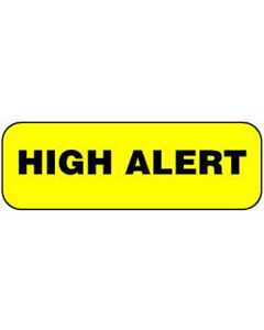 Communication Label (Paper, Permanent) High Alert 1 1/2" x 1/2" Fluorescent Yellow - 1000 per Roll
