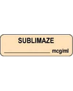 Anesthesia Label (Paper, Permanent) Sublimaze mcg/ml 1 1/4" x 3/8" Tan - 1000 per Roll