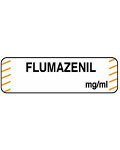 Anesthesia Label (Paper, Permanent) Flumazenil mg/ml 1 1/4" x 3/8" White with Orange - 1000 per Roll
