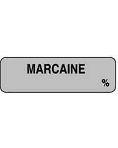 Anesthesia Label (Paper, Permanent) Marcaine % 1 1/4" x 3/8" Gray - 1000 per Roll