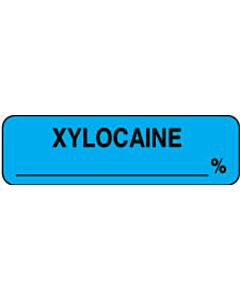 Anesthesia Label (Paper, Permanent) Xylocaine % 1 1/4" x 3/8" Blue - 1000 per Roll
