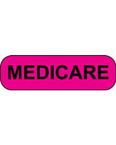 Label Paper Permanent Medicare 1 1/4" x 3/8", Fl. Pink, 1000 per Roll