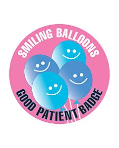 Label Pediatric Award Sticker Paper Permanent Smiling Balloons Purple, 250 per Roll
