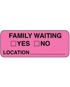 Label Paper Permanent FaMILy Waiting []yes  2 1/4"x7/8" Fl. Pink 1000 per Roll
