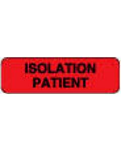 Label Paper Permanent Isolation Patient, 1 1/4" x 3/8", Fl. Red, 1000 per Roll