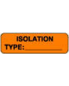 Label Paper Permanent Isolation Type:, 1 1/4" x 3/8", Fl. Orange, 1000 per Roll
