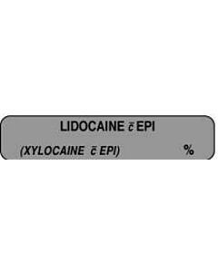 Anesthesia Label (Paper, Permanent) Lidocaine C Epi 1 1/2" x 1/3" Gray - 1000 per Roll